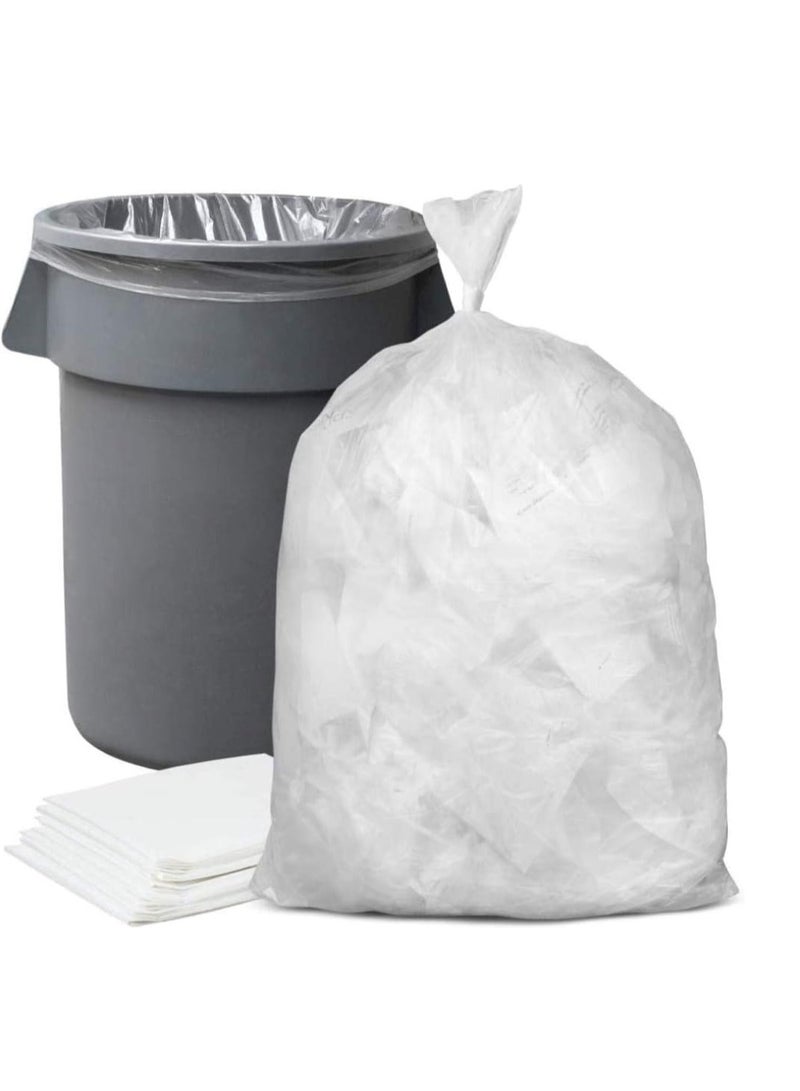 Garbage Bags Clear 95x120, 70 Gallons Compostable Kitchen Bin Liners Vest-Handy Trash Bags for Home office Trash Can Grocery Bag Trash Plastic Bag - Pack Of 50 Pieces. white - Image 2
