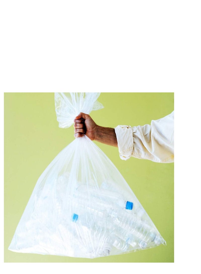 Garbage Bags Clear 95x120, 70 Gallons Compostable Kitchen Bin Liners Vest-Handy Trash Bags for Home office Trash Can Grocery Bag Trash Plastic Bag - Pack Of 50 Pieces. white - Image 4