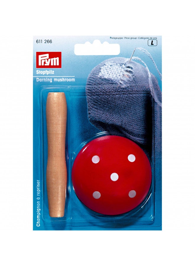 Prym Darning Mushroom, Red, 14.0 x 9.3 x 2.5 cm - Image 1