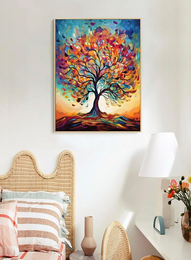 Offito Framed Paint by Numbers Kit for Adults Beginners & Kids Ages 8-12, Tree of Life Acrylic Easy Paint by Number with Frame, Watercolor Paint by Number Kits on Canvas Framed (10 * 10 Inch, Without Easel) - Image 3