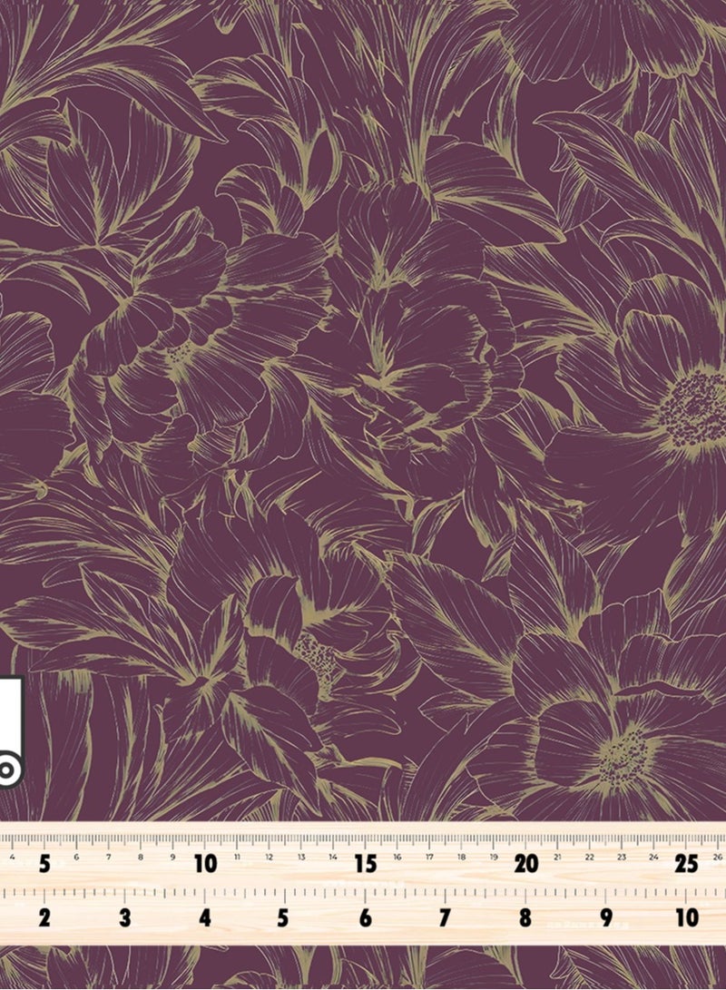 Vellato Al Lail Aramny Silk Fabric By The Yard Purple Gold Floral Design Jalabiya Makhweer Dressmaking 58 Inches Width - Image 4