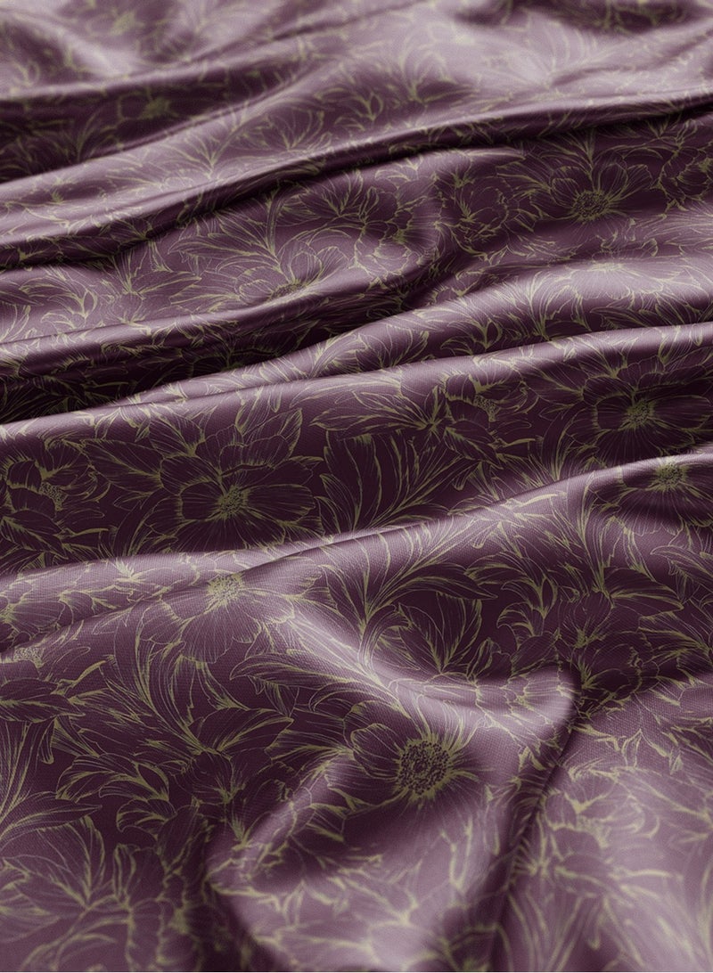 Vellato Al Lail Aramny Silk Fabric By The Yard Purple Gold Floral Design Jalabiya Makhweer Dressmaking 58 Inches Width - Image 3