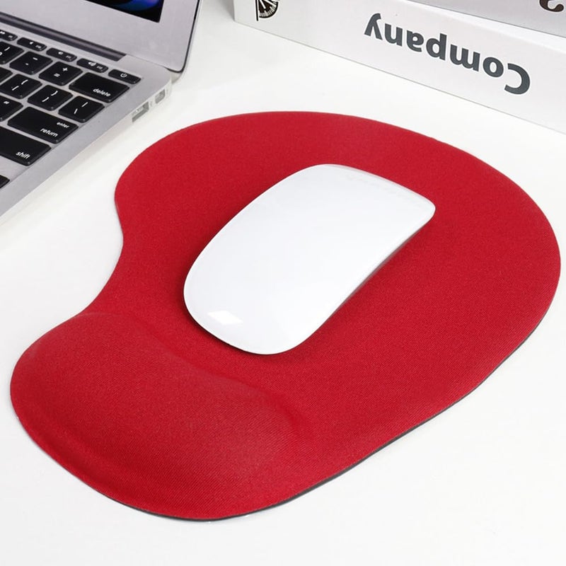Jywybf Ergonomic Mouse Pad With Wrist Rest  Gel Wrist Support Mousepad  Pain Relief Laptop Computer Mouse Pad  Non-Slip Mouse Pads For Office & Home (Red) - Image 1