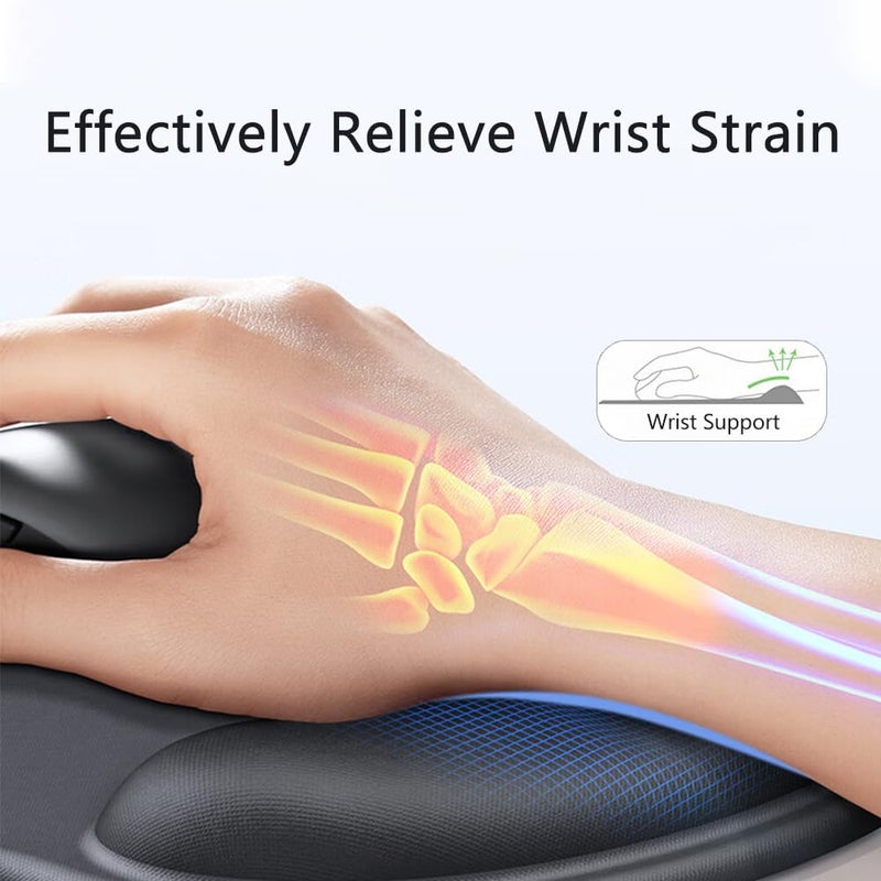 Jywybf Ergonomic Mouse Pad With Wrist Rest  Gel Wrist Support Mousepad  Pain Relief Laptop Computer Mouse Pad  Non-Slip Mouse Pads For Office & Home (Red) - Image 2