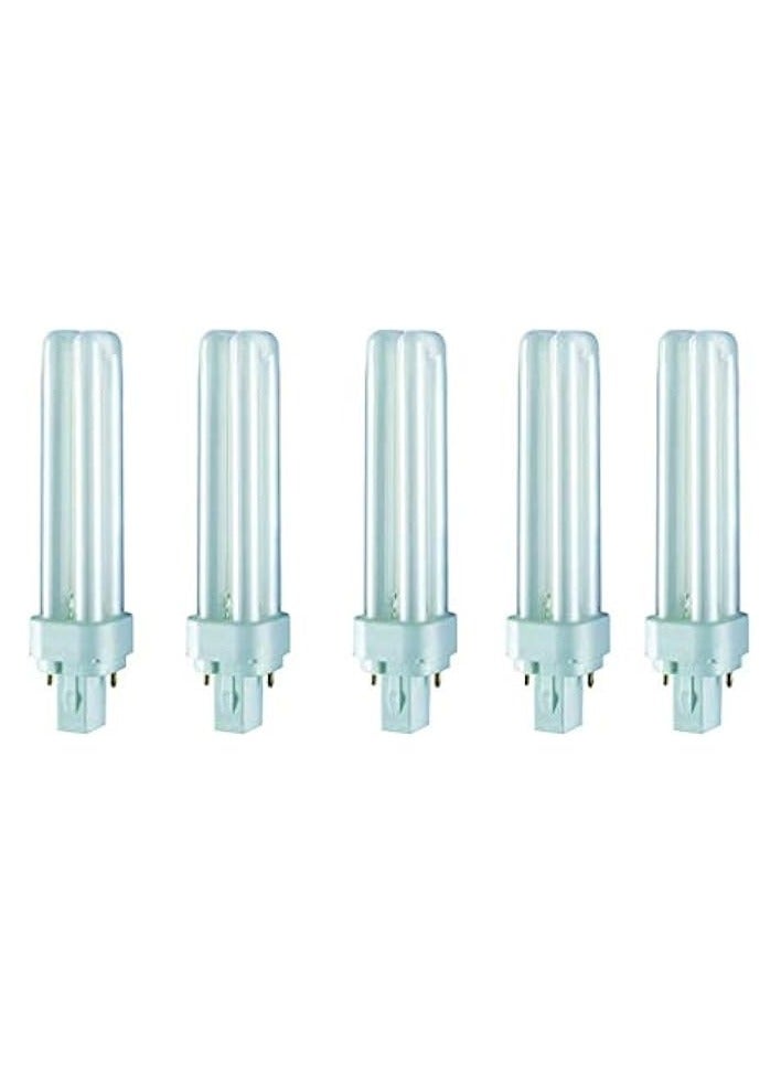 أوسرام مصباح فلورسنت متين للديكور المنزلي مزود بتدفق مضيء ثنائي السنون (G24d-2، 18 واط، 840، 4000 كلفن، 1200 لومن، أبيض بارد) - عبوة من 5 قطع - Image 1