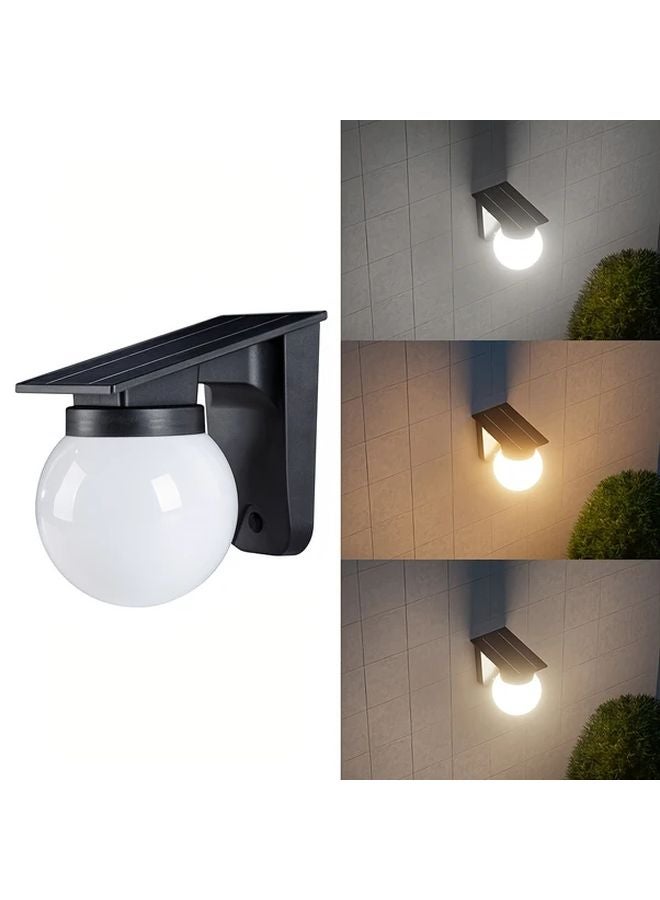 Dimmable Solar Powered LED Wall Lights Smart Auto On Off Garden Pathway - Image 1