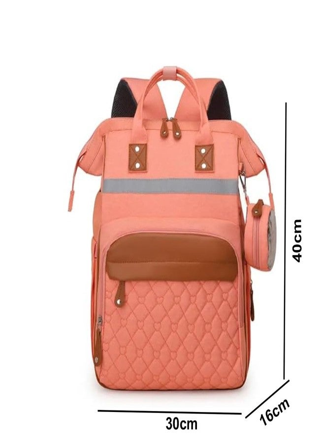 Winnies Diaper Bag for Mothers for Travel | Baby Diaper Bag Backpack with Insulated Bottle Pockets | Maternity Bags for Mother and Baby | Multi-Compartment Mother Bag (Orange) - Image 2