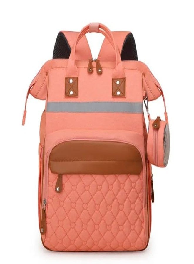Winnies Diaper Bag for Mothers for Travel | Baby Diaper Bag Backpack with Insulated Bottle Pockets | Maternity Bags for Mother and Baby | Multi-Compartment Mother Bag (Orange) - Image 1