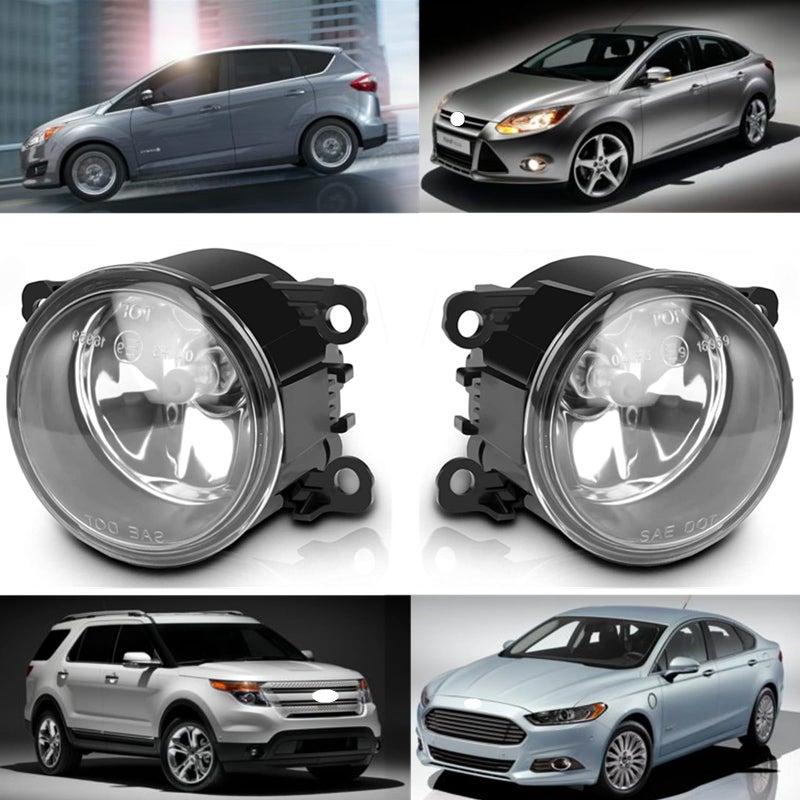 Prefer Warehouse Pair of Front Fog Lights RH LH Compatible With Ford CMax Fusion 20132016 Explorer 20112015 Fiesta 20142019 Focus 20082014 Replaces 4F9Z15200AA FO2592217C 33900T0AA01