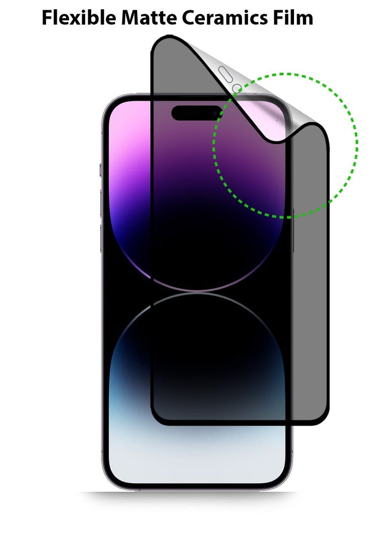 Techie حماية شاشة خصوصية سيراميك غير لامع لجهاز آبل آيفون 14 برو ماكس - Image 4