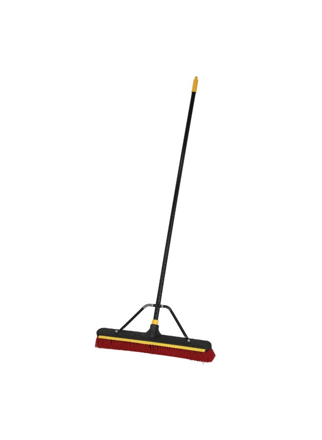 Quickie Heavy Duty Durable Push Broom with Built-In Squeegee Red and Black 24 Inch 635SU - Image 2