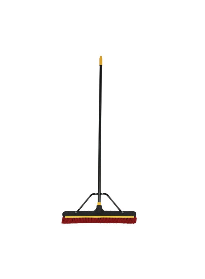 Quickie Heavy Duty Durable Push Broom with Built-In Squeegee Red and Black 24 Inch 635SU - Image 3