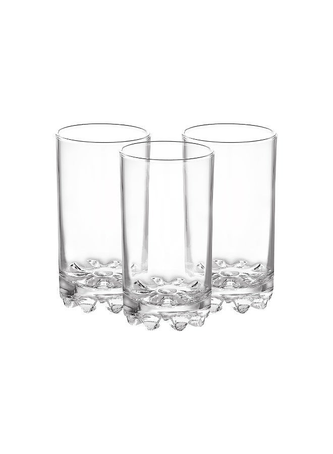 Timmy Gala Glass Set (Gala) - 3 Premium Transparent Glasses for Water, Juice or Beverages, Elegant and Durable Design, Easy to Clean, Ideal for Daily and Special Occasions Home Kitchen Use - Image 1
