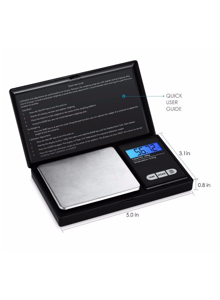 Digital Pocket Weight Scale Digital Gram Scale Jewelry Scale Food Scale Medicine Scale Kitchen Scale Small Pocket Scales Backlit LCD - Image 3