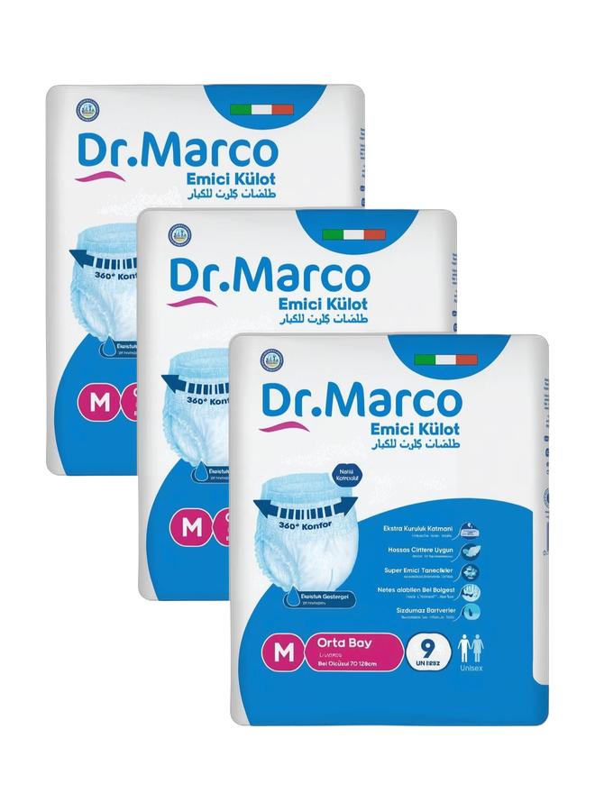 د.ماركو مجموعه من 3 اكياس حفاضات دكتور ماكرو متوسط الحجم اجمالى 27 حفاضه - Image 1