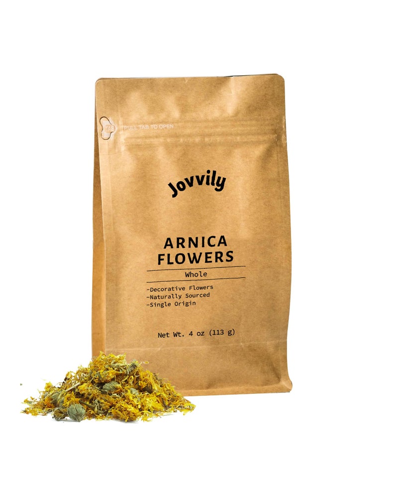 Jovvily Arnica Flowers Dried Whole Leopards Bane Salves  Poultices Decorative 4 Ounces