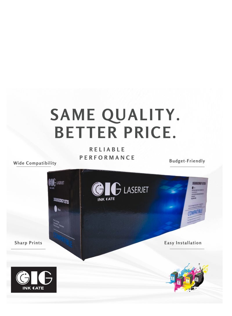 IG HP, Canon Ink Gate (IG) Compatible 35X / 85X / Canon 712 / 725 / 285A Black Toner Cartridge with Chip – Up to 3000 Pages  - Image 1