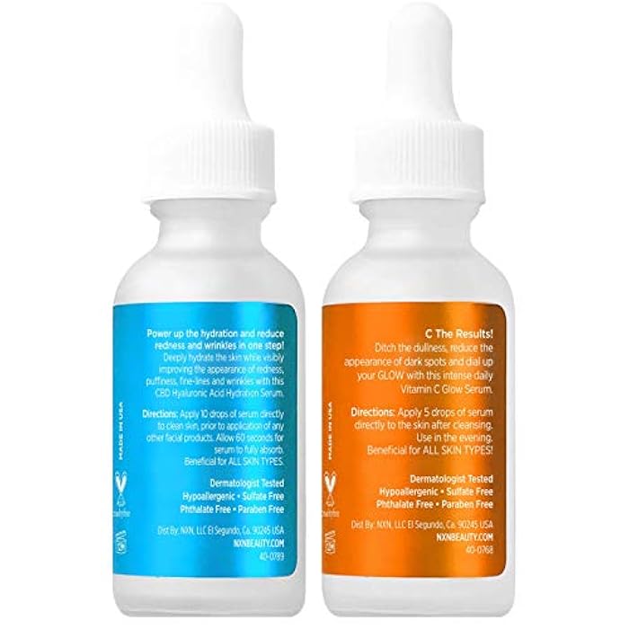 NxN Vitamin C & Hyaluronic Acid Serum Set, Clinically Proven to Brighten Skin, Reduce Dark Spots, Improve Hyper Pigmentation Age Spots, Reduce Fine Lines & Wrinkles - 1fl oz Face Kit - Image 2