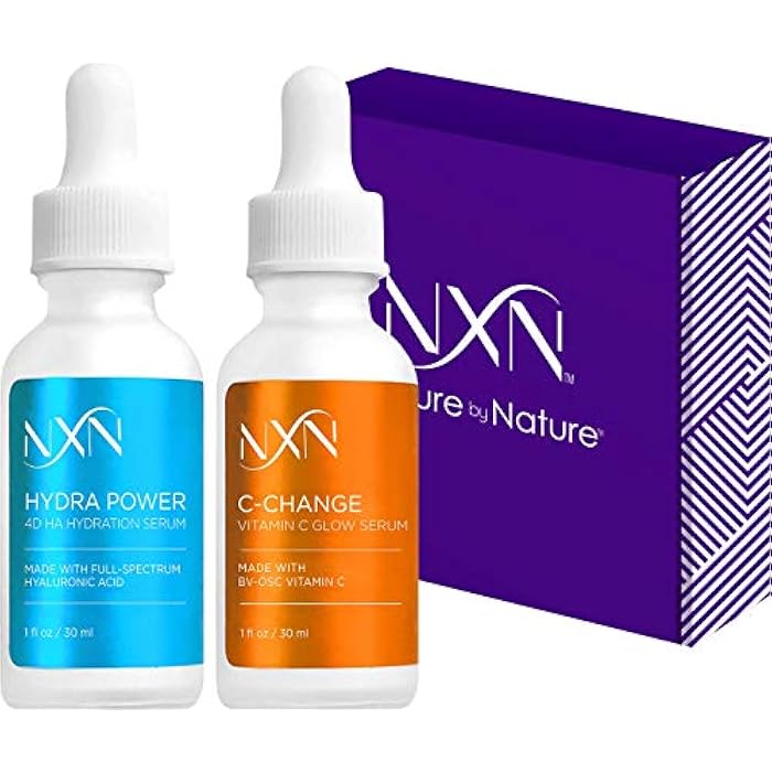 NxN Vitamin C & Hyaluronic Acid Serum Set, Clinically Proven to Brighten Skin, Reduce Dark Spots, Improve Hyper Pigmentation Age Spots, Reduce Fine Lines & Wrinkles - 1fl oz Face Kit - Image 1