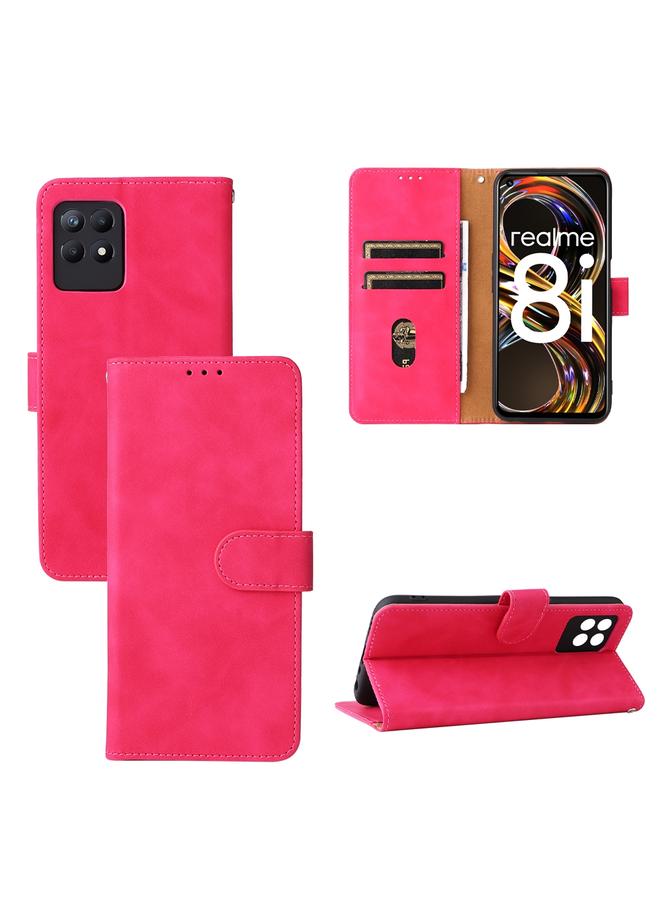 S-TOP Case For OPPO Realme 8i Solid Color Skin Feel Magnetic Buckle Horizontal Flip Calf Texture PU Phone Case - Image 1