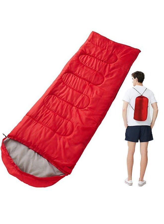 Premium Camping Sleeping Bag Ultralight Waterproof Sleeping Bags for Adults Kids Girls Women Cotton Hollow Filled 5-20 Degree for Backpacking Hiking Nature Hike Camping Mountaineering with Compression Sack (Red)