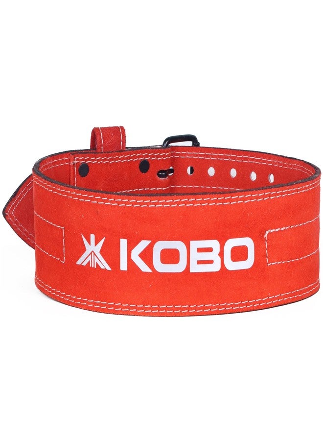 كوبو حزام رياضي Kobo ذو شوكات 6 مم لرفع الأثقال واللياقة البدنية، مصنوع من الجلد المدبوغ، يوفر دعمًا عريضًا للظهر بعرض 4 بوصات، مزود بـ 9 فتحات مزدوجة قابلة للتعديل، مناسب لتمارين رفع الأثقال وبناء الأجسام والرفعة المميتة والقرفصاء وتدريبات القوة، للرجال والنساء WTB-23 - Image 2