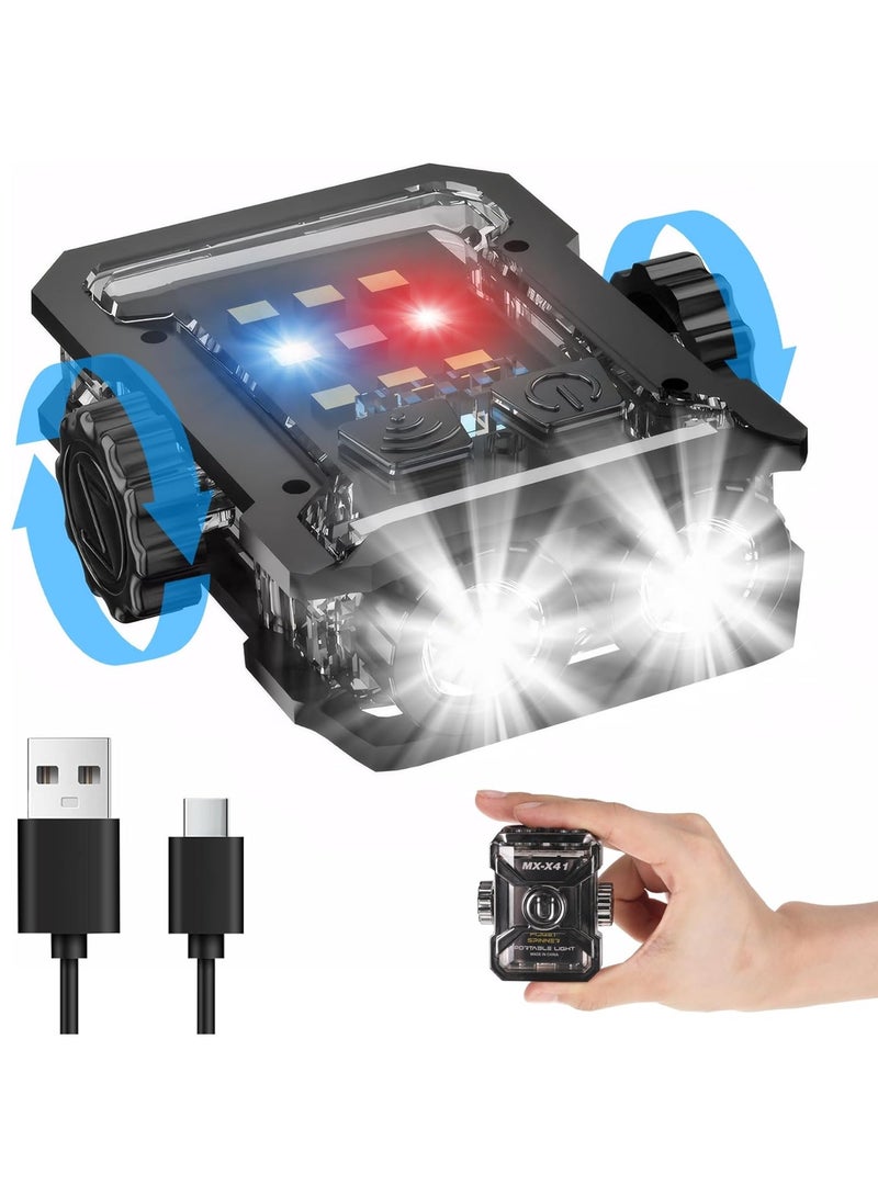 آه آه مصابيح يدوية عالية اللومن - مصباح يدوي LED قابل لإعادة الشحن بمنفذ USB-C، فائق السطوع، 1000 لومن، مزود بسلسلة مفاتيح، مع إضاءة جانبية COB، 8 أوضاع، مصباح يدوي جيب IPX5، مصباح يدوي تكتيكي (أسود)  - Image 1
