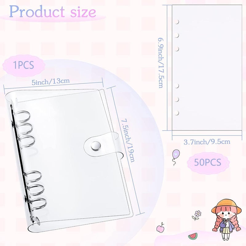 HZYH Sticker Collecting Album, Sticker Scrapbook, Blank 50 Sheets PVC Sticker Album, Transparent Shell Sticker Collection Accessories for Collecting Stickers, Labels, A6 - Image 2