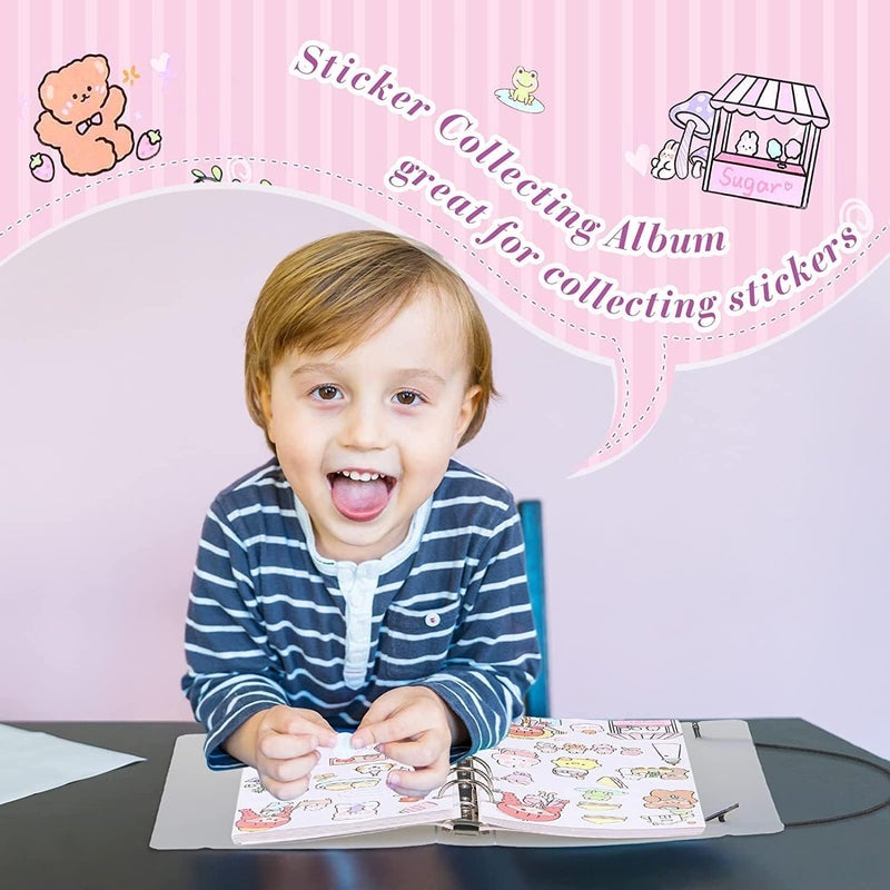 HZYH Sticker Collecting Album, Sticker Scrapbook, Blank 50 Sheets PVC Sticker Album, Transparent Shell Sticker Collection Accessories for Collecting Stickers, Labels, A6 - Image 4