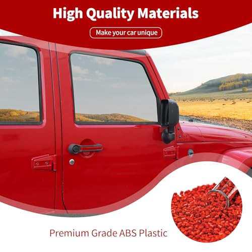 PDKLIN for Jeep JK Tailgate Door Handle Insert Trim Cover for Jeep Wrangler JK JKU 20072017 4DR Red Exterior Accessories 5pcs - Image 3