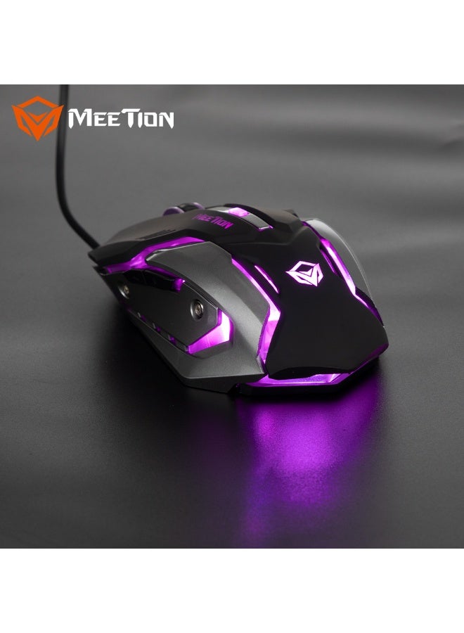 Meetion Backlight Gaming Mouse M915 4 color Variable highlight 5 + 1 (scroll wheel) soft touch buttons 2400dpi high-resolution optical Sensing - Image 3