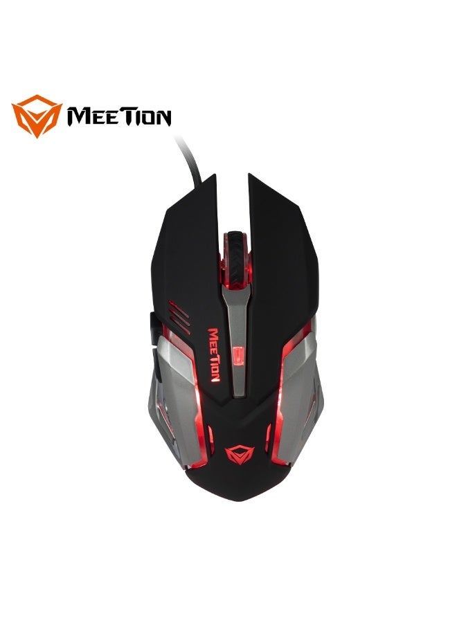Meetion Backlight Gaming Mouse M915 4 color Variable highlight 5 + 1 (scroll wheel) soft touch buttons 2400dpi high-resolution optical Sensing - Image 1