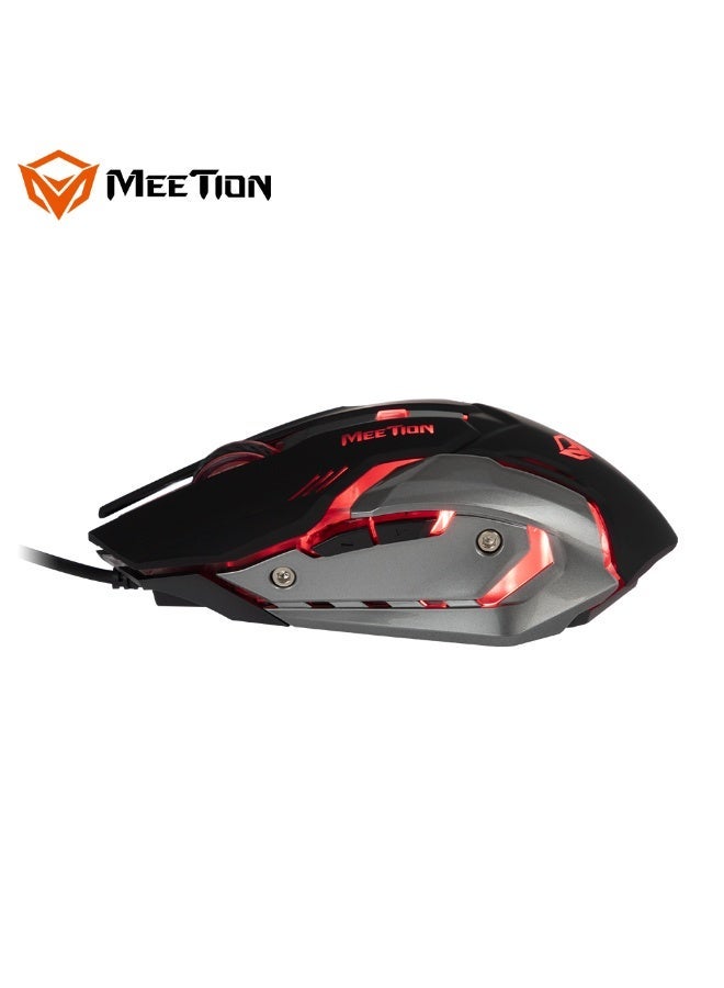 Meetion Backlight Gaming Mouse M915 4 color Variable highlight 5 + 1 (scroll wheel) soft touch buttons 2400dpi high-resolution optical Sensing - Image 2