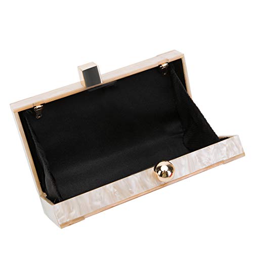LETODE New acrylic contrast color stitching clutch for Women Wedding Party Clutch bag (5240-apricot) - Image 5