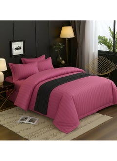 MAXQON 6-Piece Duvet Cover Set – Includes 1 Duvet Cover, 1 Fitted Sheet & 4 Pillowcases – King/Queen/Single Sizes, Color Pink  - Image 3