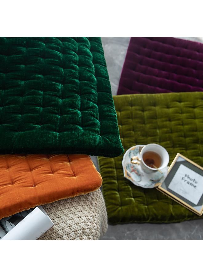 Bluejw High-end Light Luxury Bedroom Velvet Fat Mat Retro Solid Color Living Room Cushion Restaurant Cushion Handmade Square Chair Cushion Wholesale - Image 3