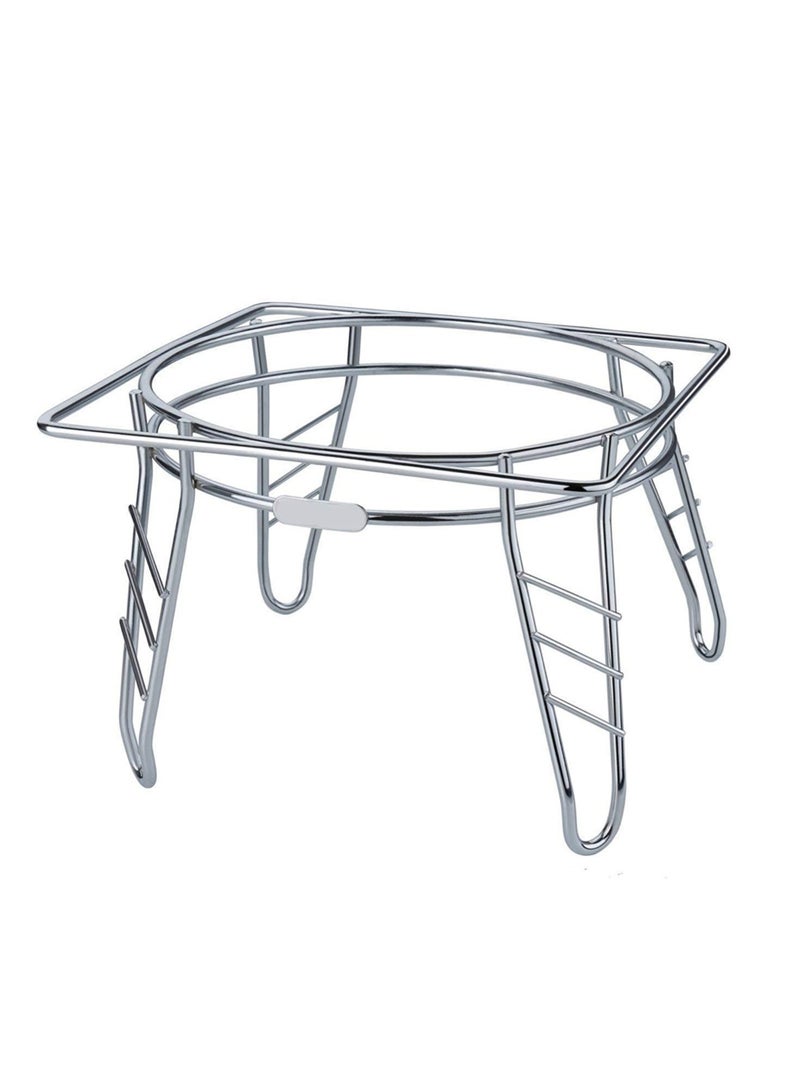 sulfar Freestanding Water Pot & Matka Stand Stainless Steel Pot Stand Kitchen Tiered Shelf Rack Chrome Plated Plant Pot Stand (Silver) Pack of 1  - Image 1
