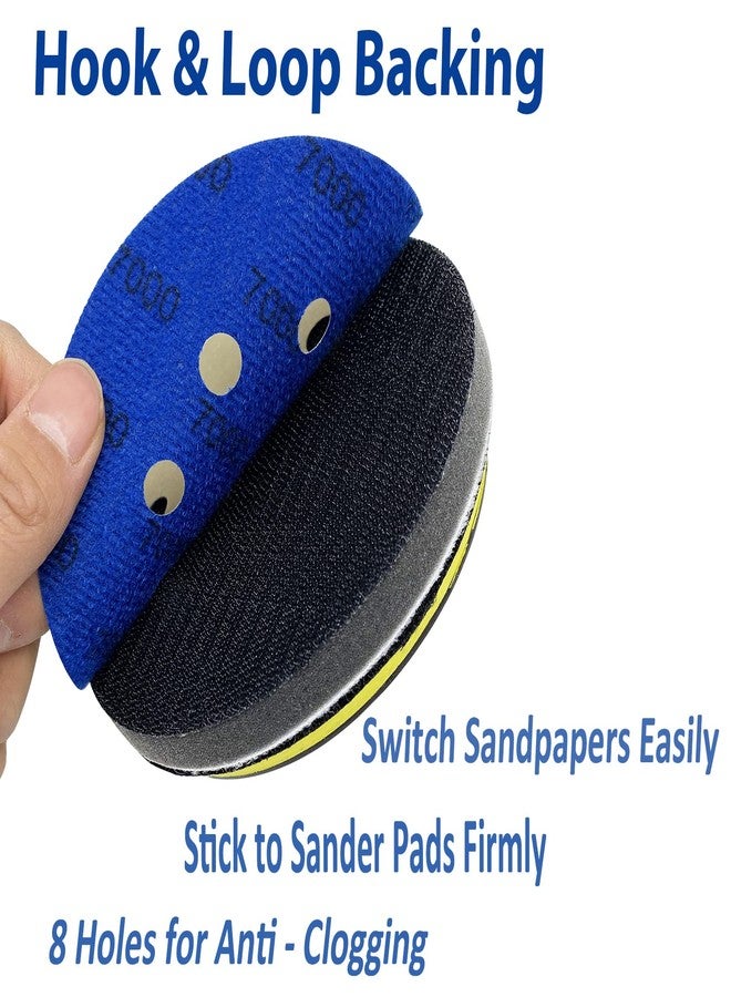 AutKerige 5 Inch Sanding Discs 140pcs Hook and Loop 8 Holes Wet Dry Sandpaper with 1pcs Interface Pad, Grit400 600 800 1000 1500 2000 3000 Orbital Sander Pads - Image 5