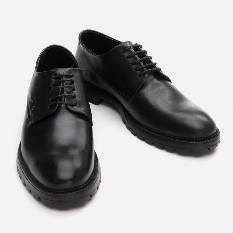Hotiç 02AYH296010A100 GENUINE Leather Black Men's Casual Shoes