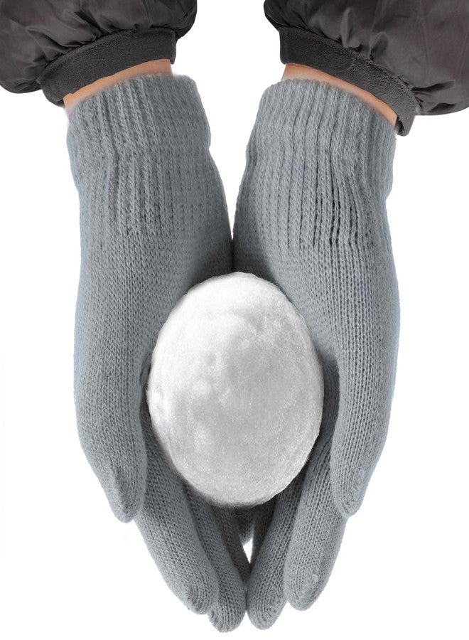 jiebor 12 Pairs Kids Warm Winter Knit Gloves for Boys Girls Children Kids Gray - Image 5