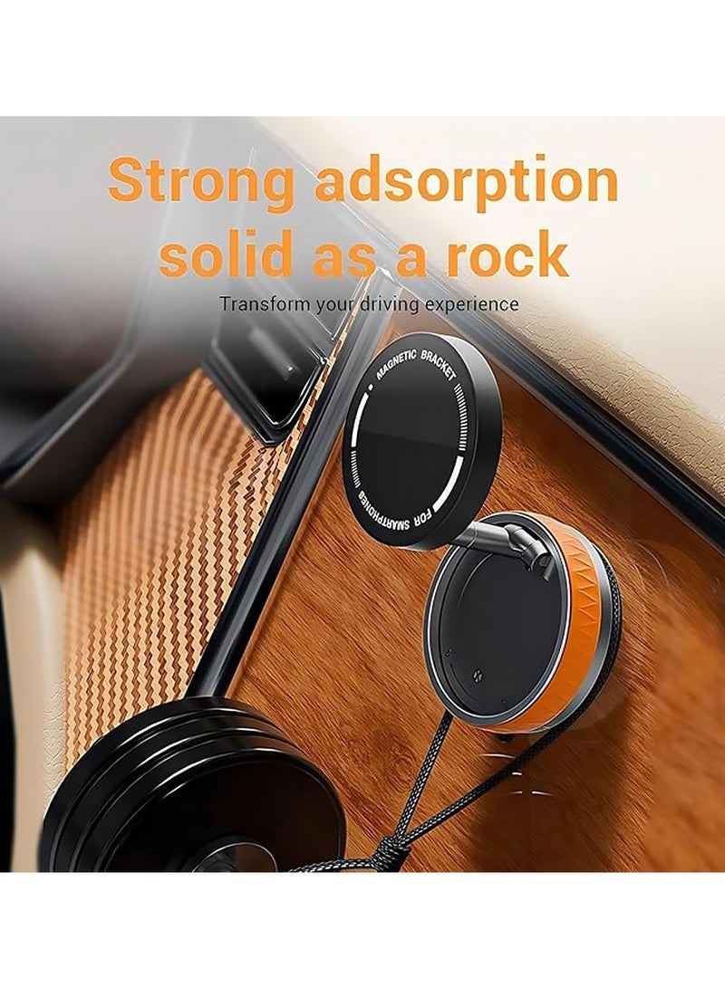X-level Rotatable Car Suction Phone Mount,Ultra Magnetic Car Phone Holder,Car Truck Accessories for iPhone and Gym/Mirror/Smooth Surface,MagSafe Case (Orange) - Image 3