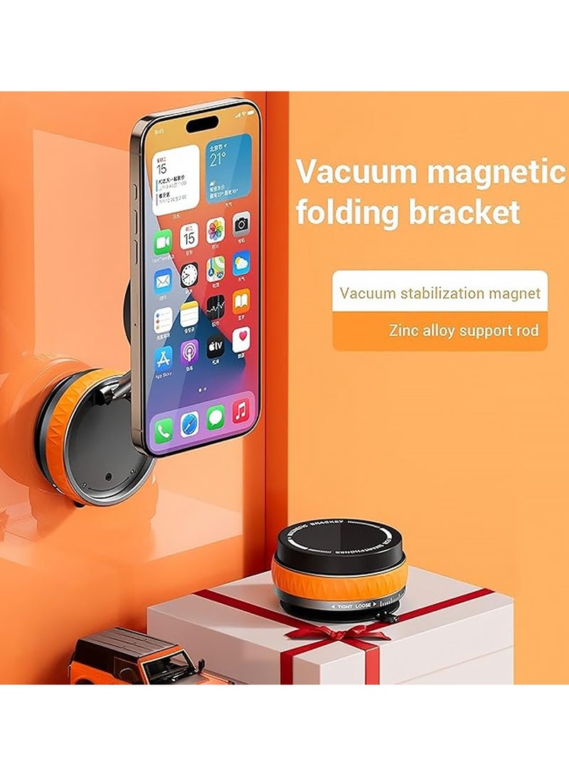 X-level Rotatable Car Suction Phone Mount,Ultra Magnetic Car Phone Holder,Car Truck Accessories for iPhone and Gym/Mirror/Smooth Surface,MagSafe Case (Orange) - Image 2