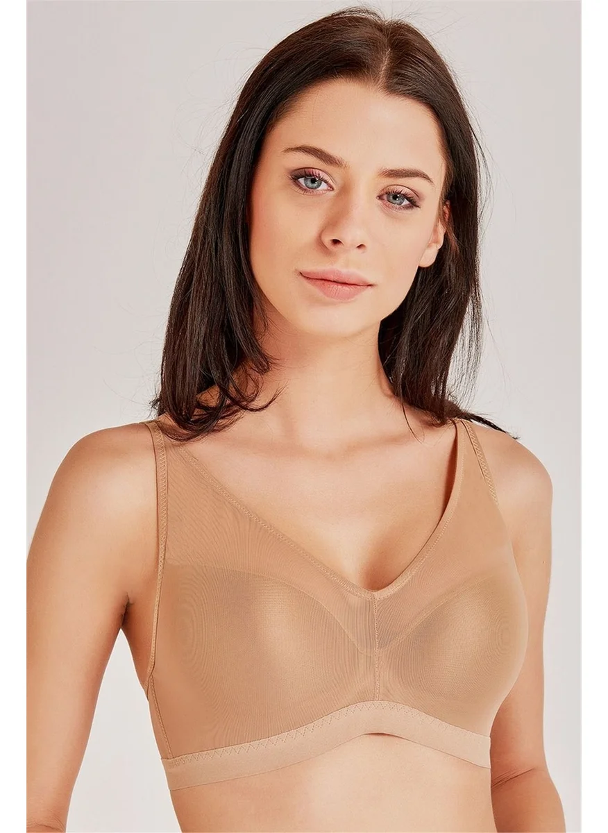 Magic Form 4636 Women's Dark Skin Non-wired Sponge Tulle Bra