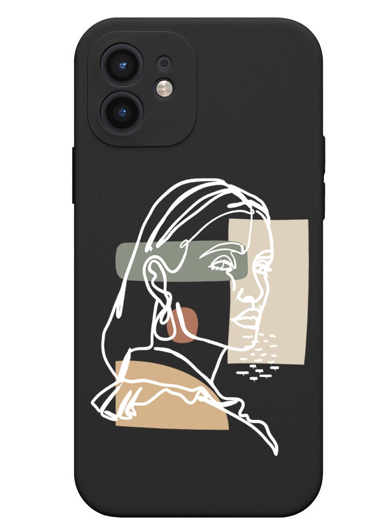 Theodor Protective Slim Fit Case Liquid Silicone Cover with Full Body Protection Anti-Scratch Shockproof Case For iPhone 12 Black  - Women - Image 1