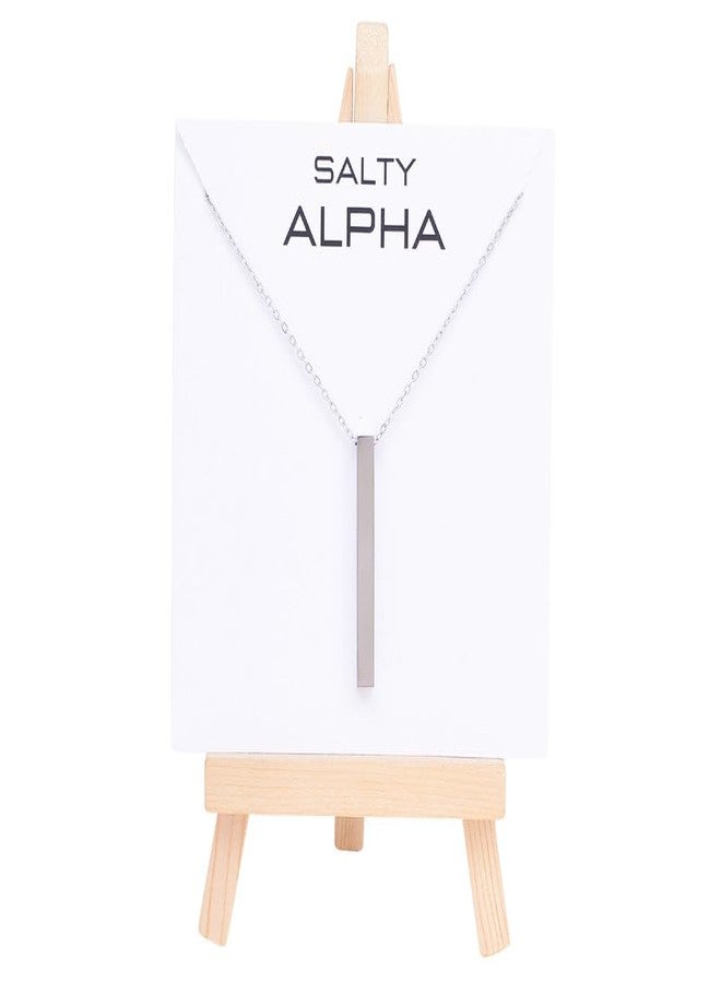 SALTY ALPHA سلسلة قلادة أنيقة من الفولاذ المقاوم للصدأ من سالتي ألفا للرجال | قلادة أنيقة | إكسسوارات مجوهرات للأولاد | مجوهرات بسيطة | هدايا للحبيب والزوج | زواج، عيد ميلاد | هدية عيد الحب - Image 3