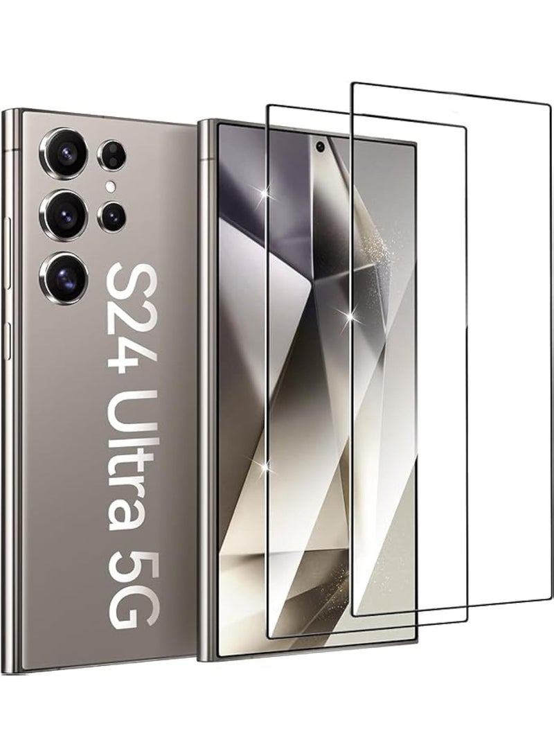 Samsung Galaxy S24 Ultra Full Glue Tempered Glass Full HD Clarity Glass 2-Pack Fingerprint ID Unlock S24 Ultra Full Coverage Glass for Samsung Galaxy S24 Ultra 6.8-inch - Image 1