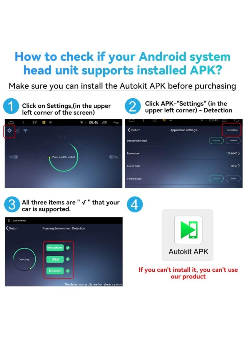 SYOSI - CarPlay Dongle Adapter, Only for Car with Android Head Unit System 4.4.0+, New Upgrade Version, Built-in APK App, Support Wired/Wireless CarPlay, Wired/Wireless Android Auto, Online Upgrade etc. - Image 1
