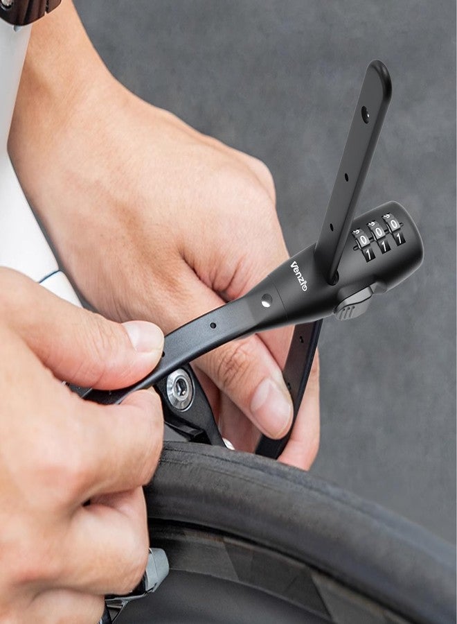 Venzio Adjustable Cable Zip Tie Lock, 3-Digit Combination Security Lock with 304 Stainless Steel Core for Bike, Helmet, Stroller, Luggage, Lightweight & Reusable (1Pack/Black) - Image 3