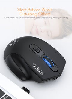 iMice Wireless Mouse, TYPE-C Rechargeable Wireless Mouse, Silent Office And Game Mouse, 3-Speed DPI Adjustment, Ergonomic Optical Portable Mouse For Laptops Android Windows Mac OS, Black  - Image 5