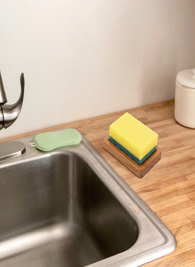 HTB Slotted Bar Soap Holder Teak Wood by HTB, Kitchen Wooden Sponge Holder, Self Draining Soap Dish for Shower, Sink, Bathroom, Bathtub, RV - Image 3